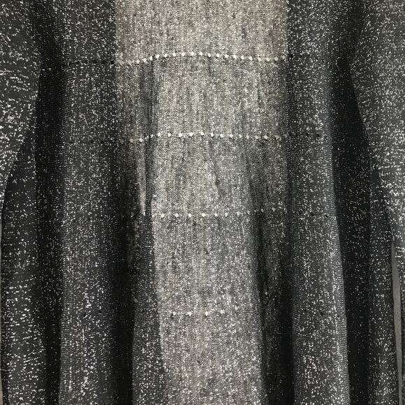 Eileen Fisher Linen Blend Metallic Open Front Sheer Cardigan Lagenlook Size M - Picture 8 of 10